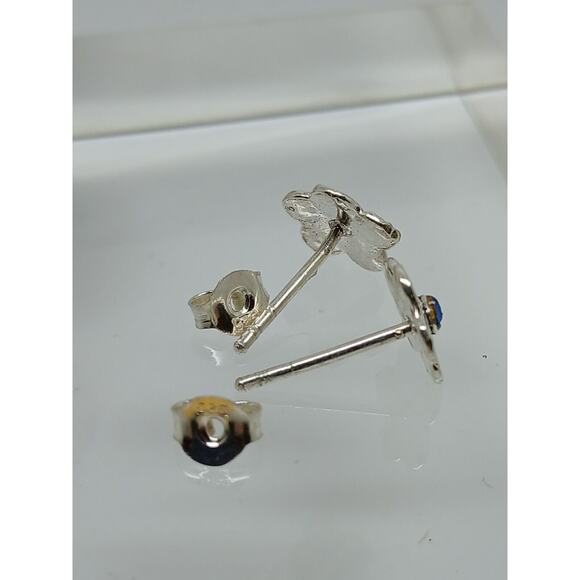 Vintage Estate Jewelry NOS .925 Sterling Silver Light Blue Crystal New Earrings - Picture 6 of 9